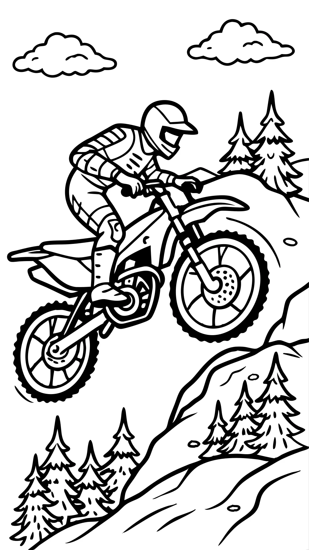 coloriage pages de vélo de saleté